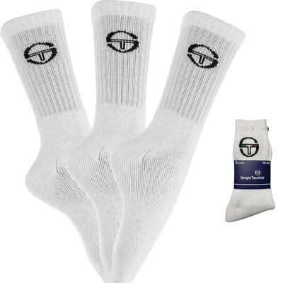 Sergio Tacchini Confezione da 3 calzini lunghi bianchi Taglia 39-42