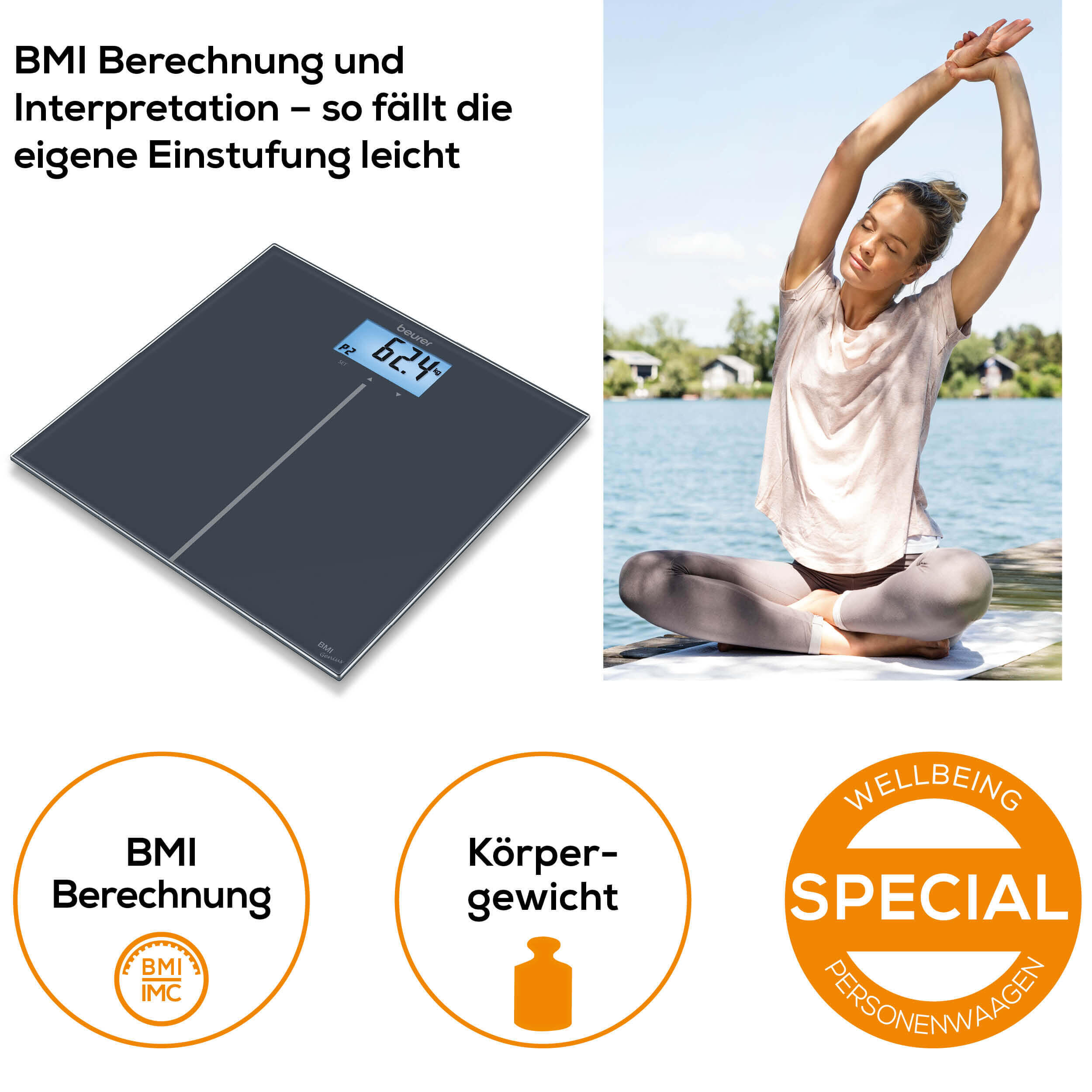 Badkamerweegschaal Beurer GS 280 IMC Genius 4/5