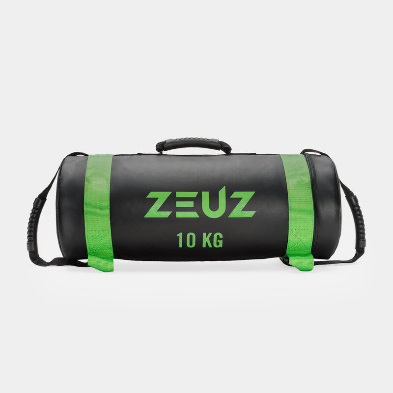 ZEUZ Powerbag 10 KG – Core Power Bag – 55 x 22 cm – Nero e verde 2/7