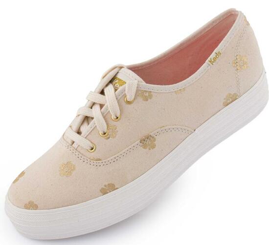 Keds WMS Triple Kick Hibiscus Natural sneakers donna suola alta