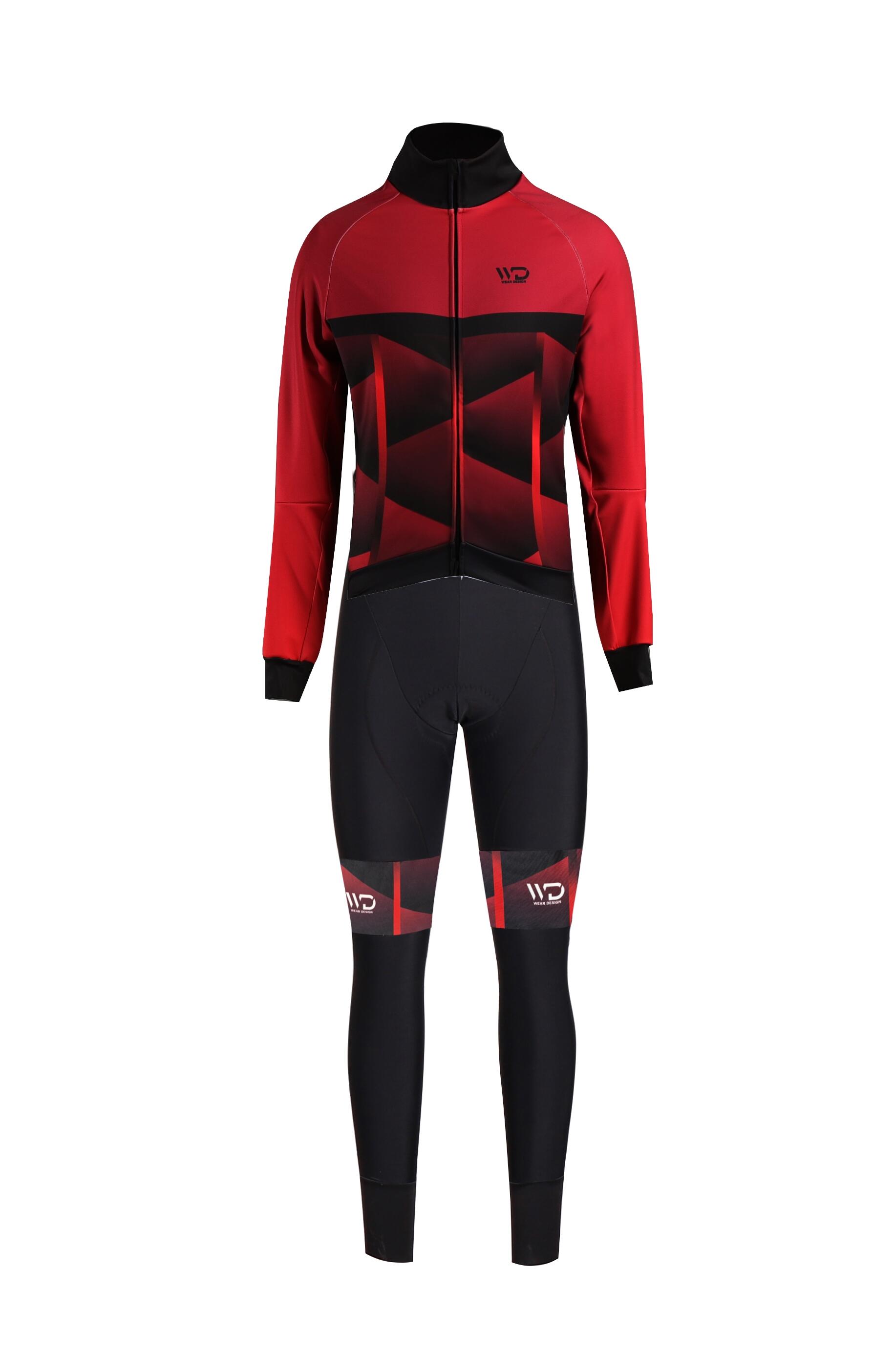 Veste de vélo CUB COLD noir/rouge 3/4