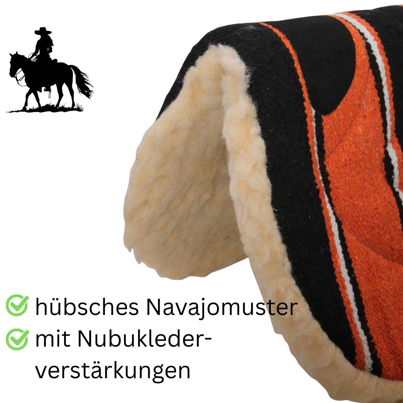 Navajo Western Pad Lederbesatz 30x30 rund geschnitten 2/4