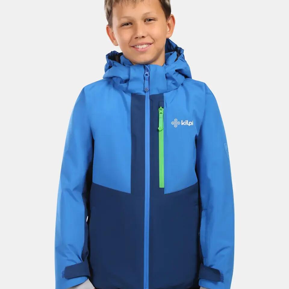 Kilpi Denver-JB boys' ski jacket Blue Waterproof Breathable Removable Hood