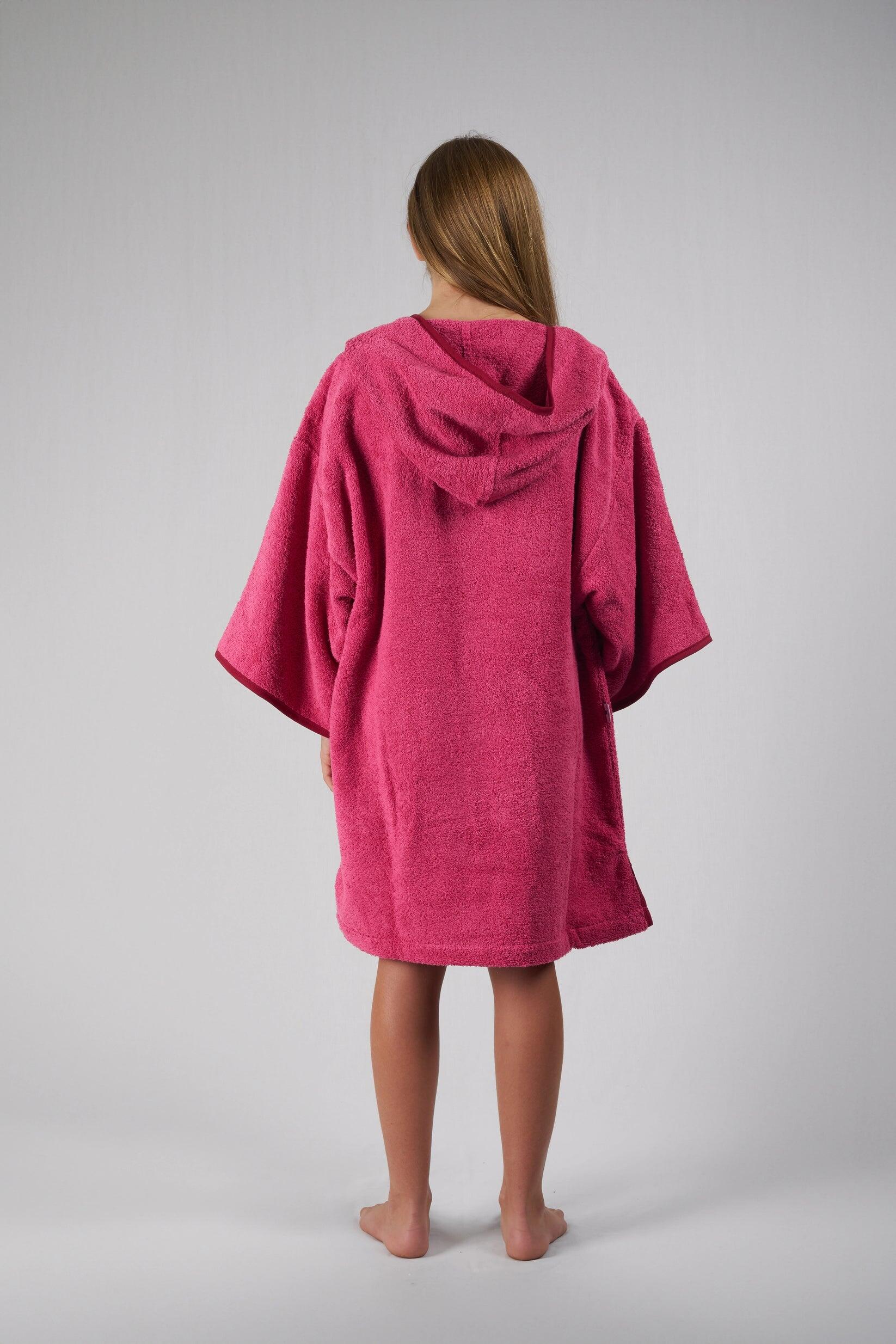 Poncho de Surf Enfant - Rose - Coton - Avec Manches 3/6