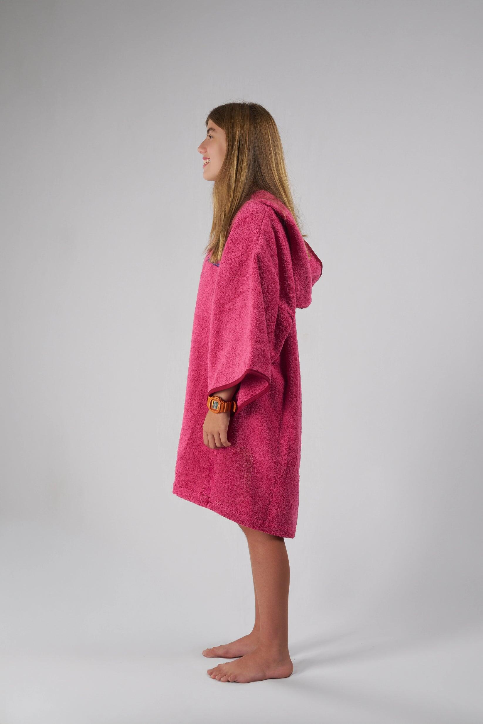 Poncho de Surf Enfant - Rose - Coton - Avec Manches 2/6