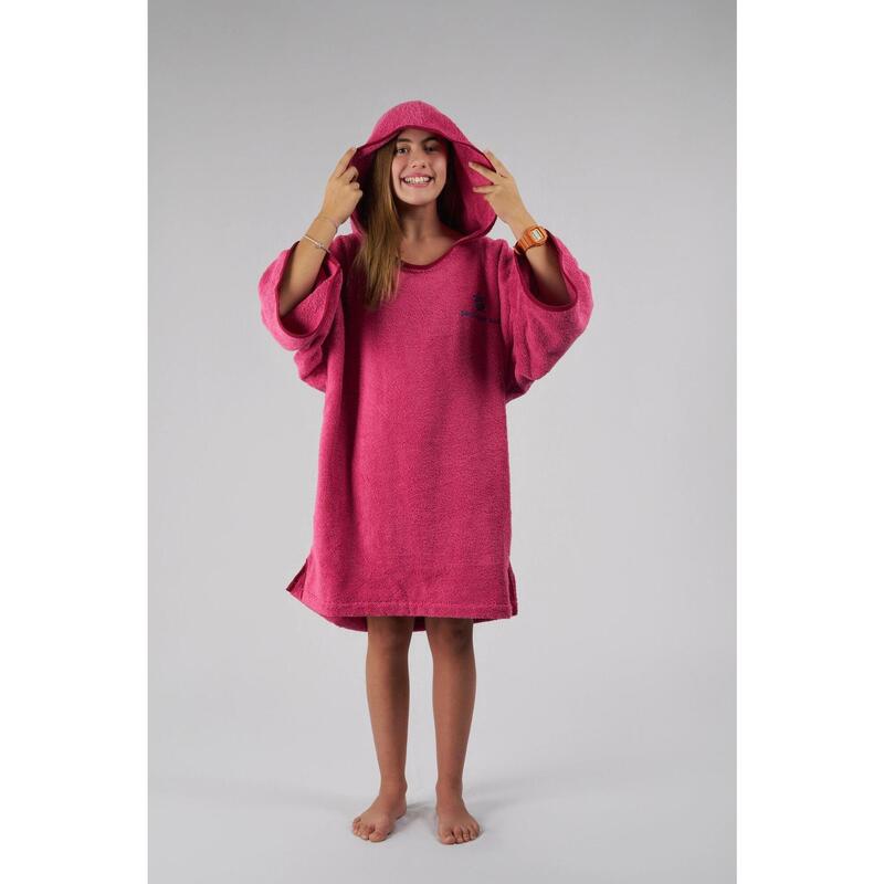 Poncho Surf Copii - Roz - Bumbac - Cu Mâneci
