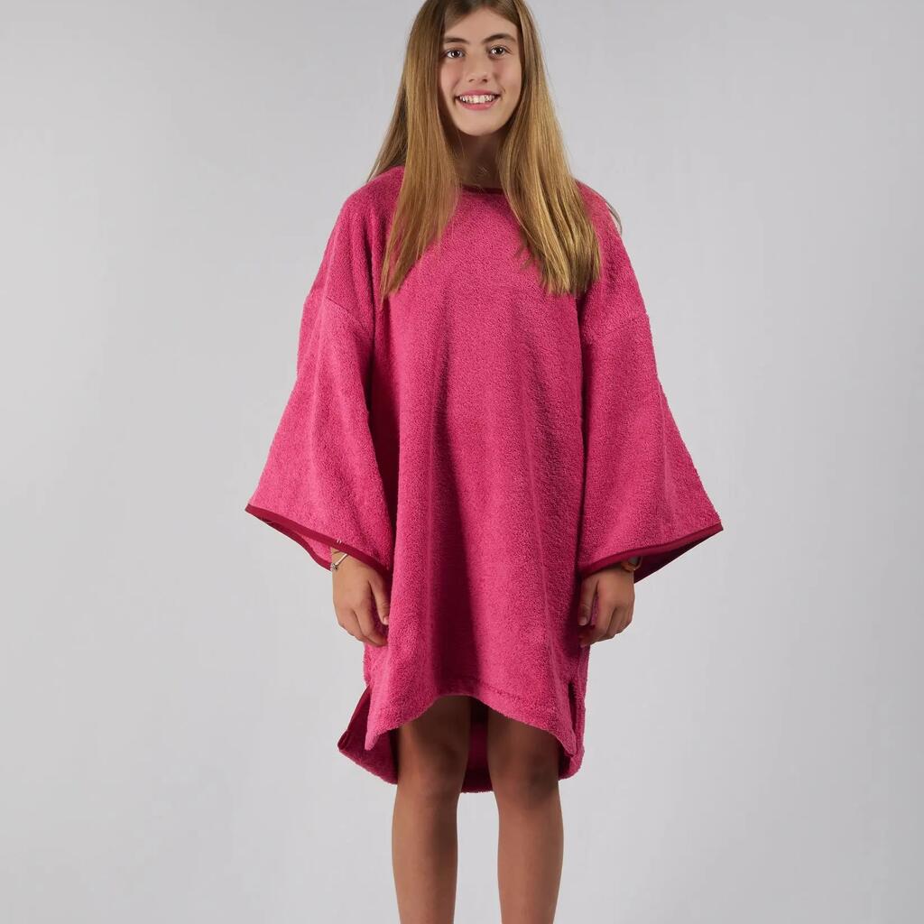 Poncho Surf Kids - Rosa - Algodão - Com mangas
