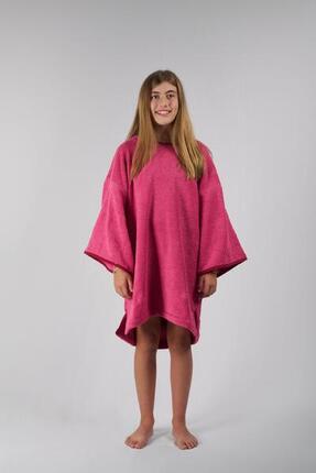 Surfponcho Kinder - Rosa - Baumwolle - Mit Ärmeln