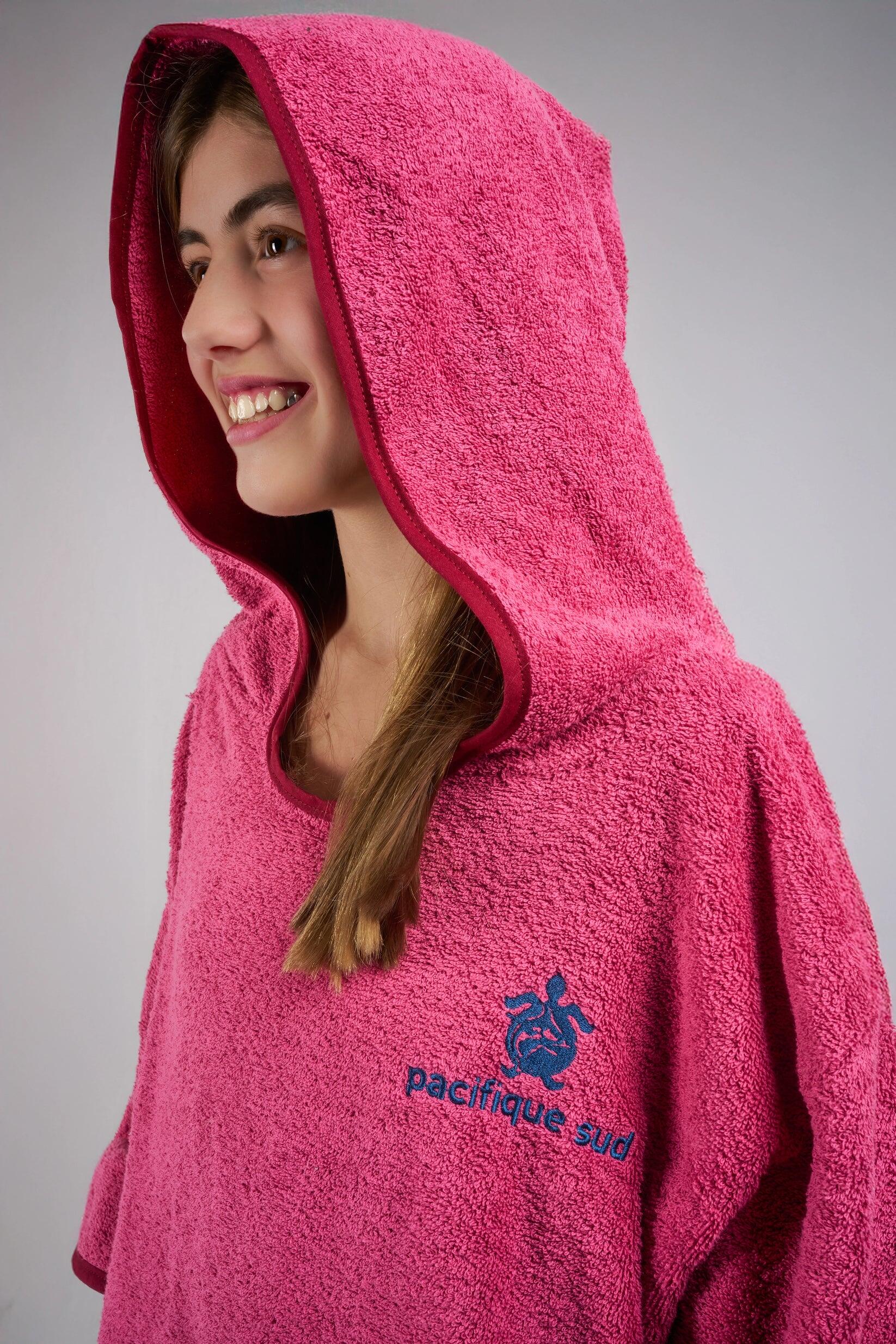 Poncho de Surf Enfant - Rose - Coton - Avec Manches 6/6