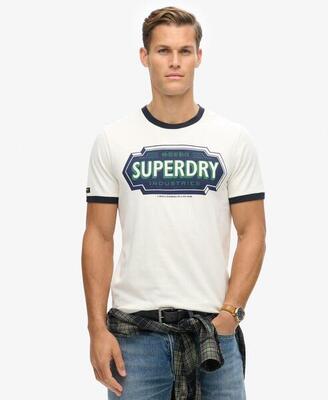 Grafisch werk t-shirt ringer van superdry