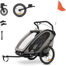Remorque vélo Bike N Walk Duo Gris Clair