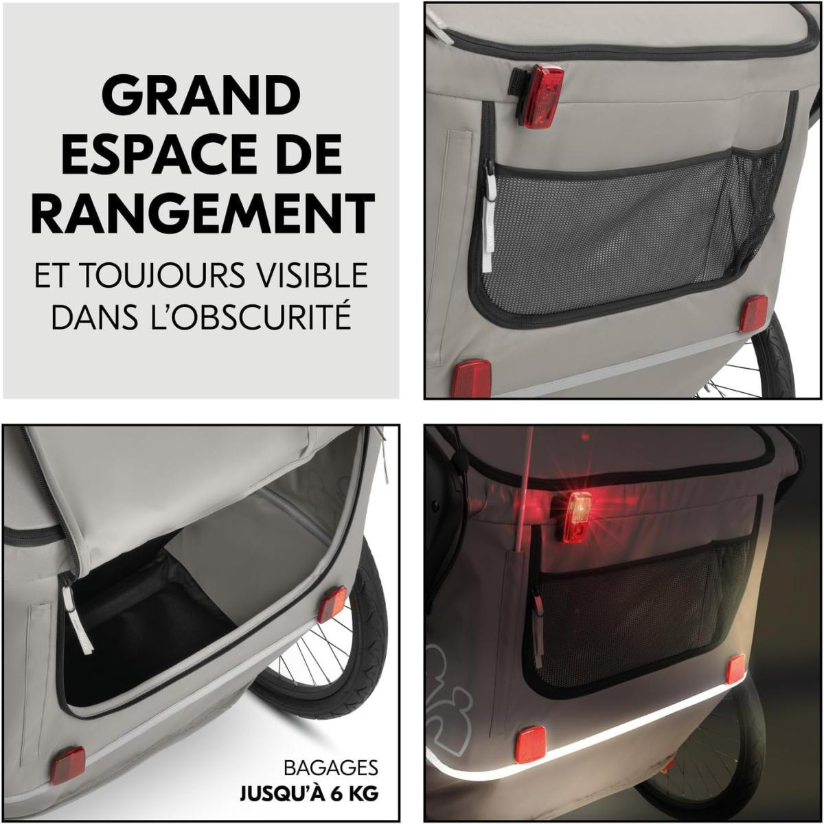 Remorque vélo Bike N Walk Duo Gris Clair 2/2