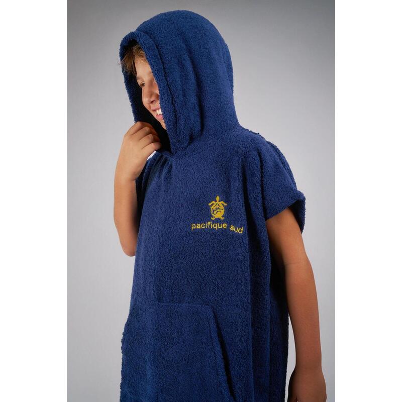 Poncho Surf Copii - Albastru - Bumbac - Fără Mâneci