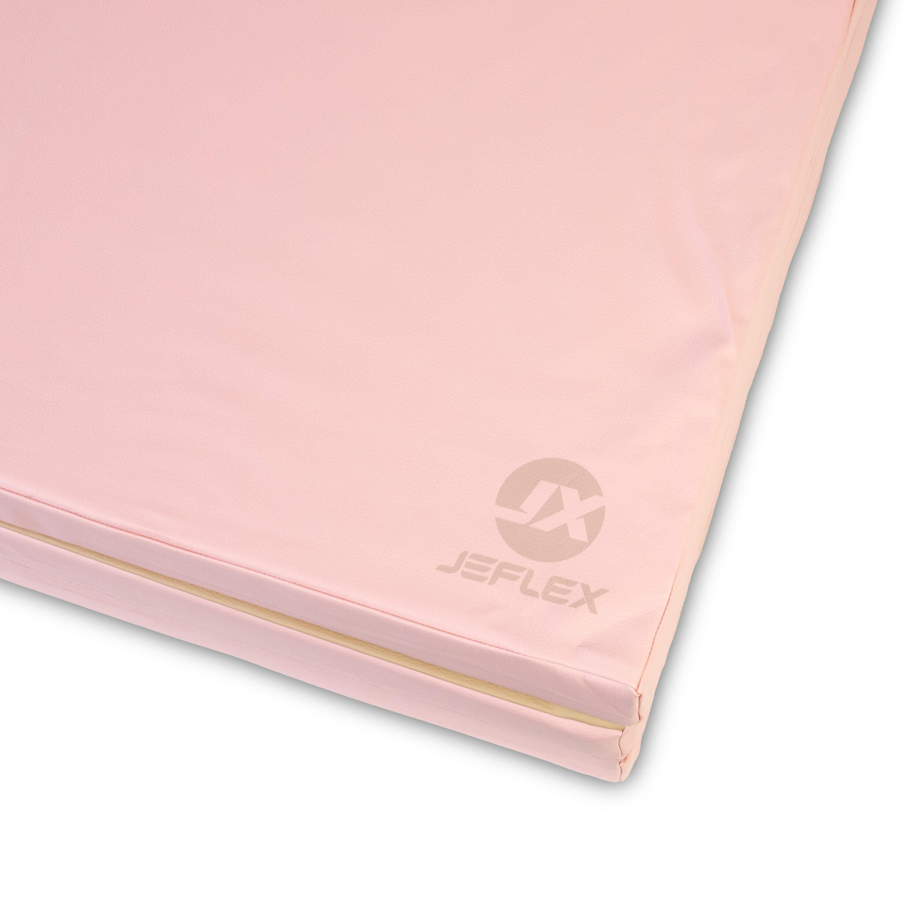 Tapete de ginástica 210 x 100 x 8 cm rosa/bege, tapete de espuma dobrável Jeflex 3/7