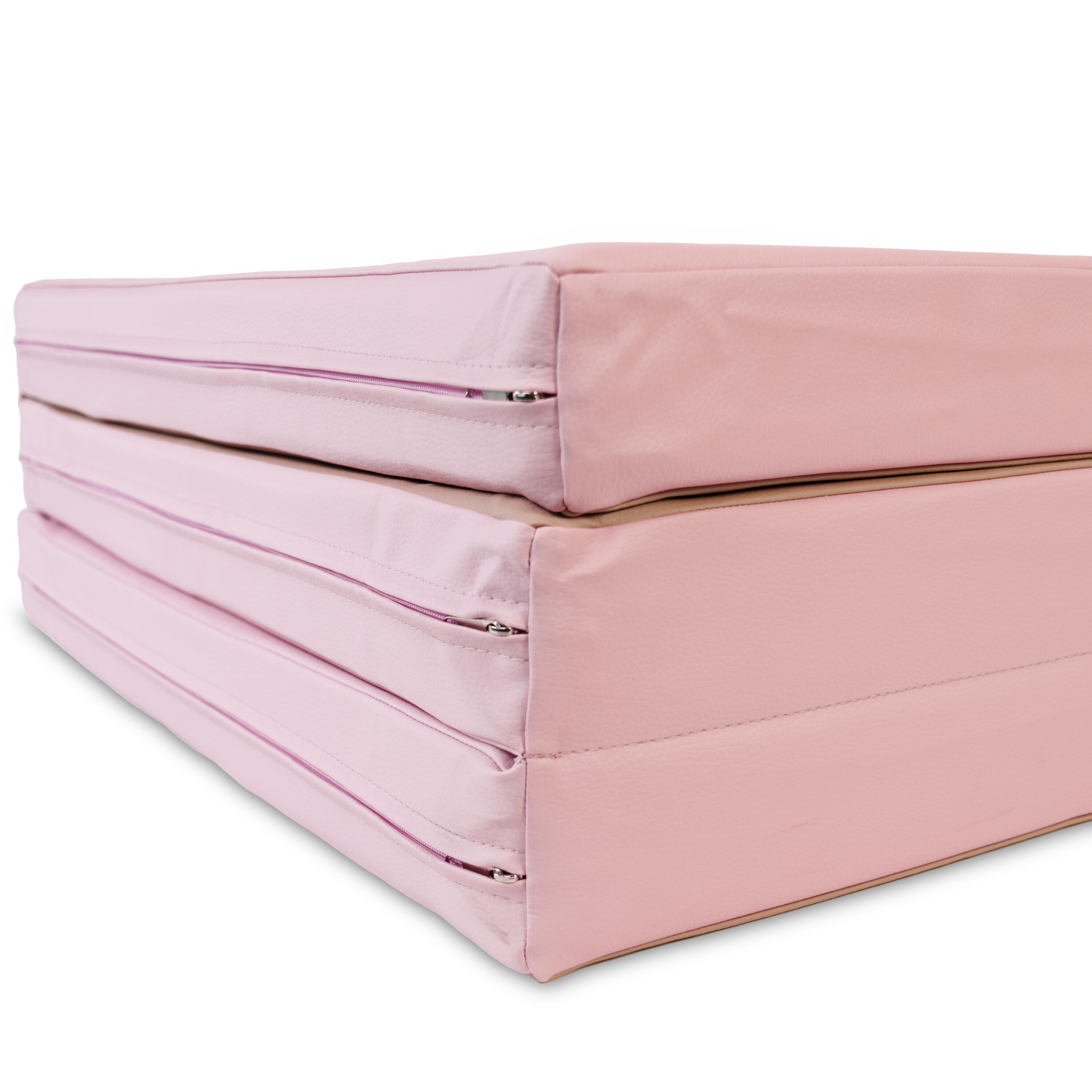 Tapete de ginástica 210 x 100 x 8 cm rosa/bege, tapete de espuma dobrável Jeflex 5/7