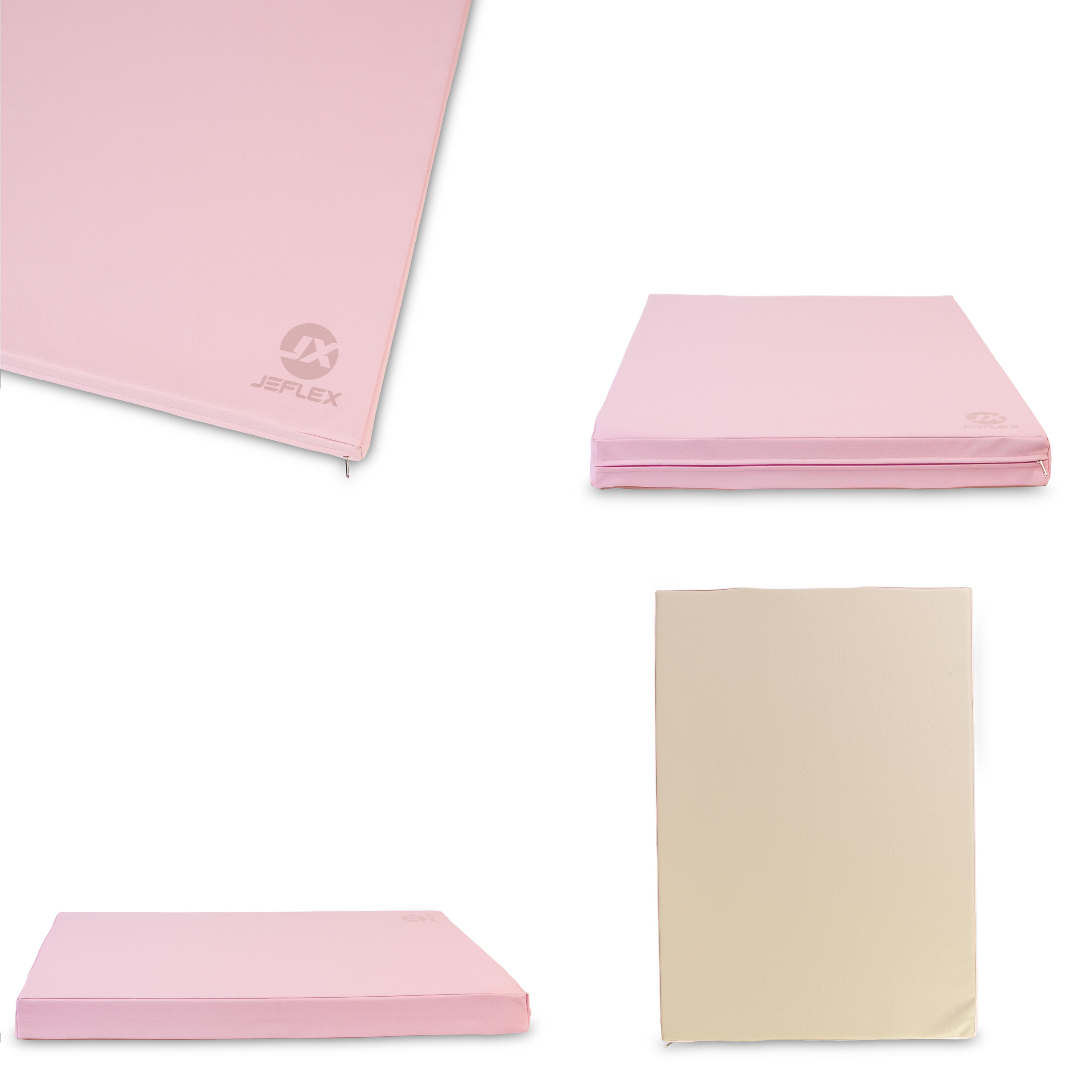 Tapis de gymnastique 100 x 70 x 8 cm, couleur rose/beige,  Jeflex 5/7