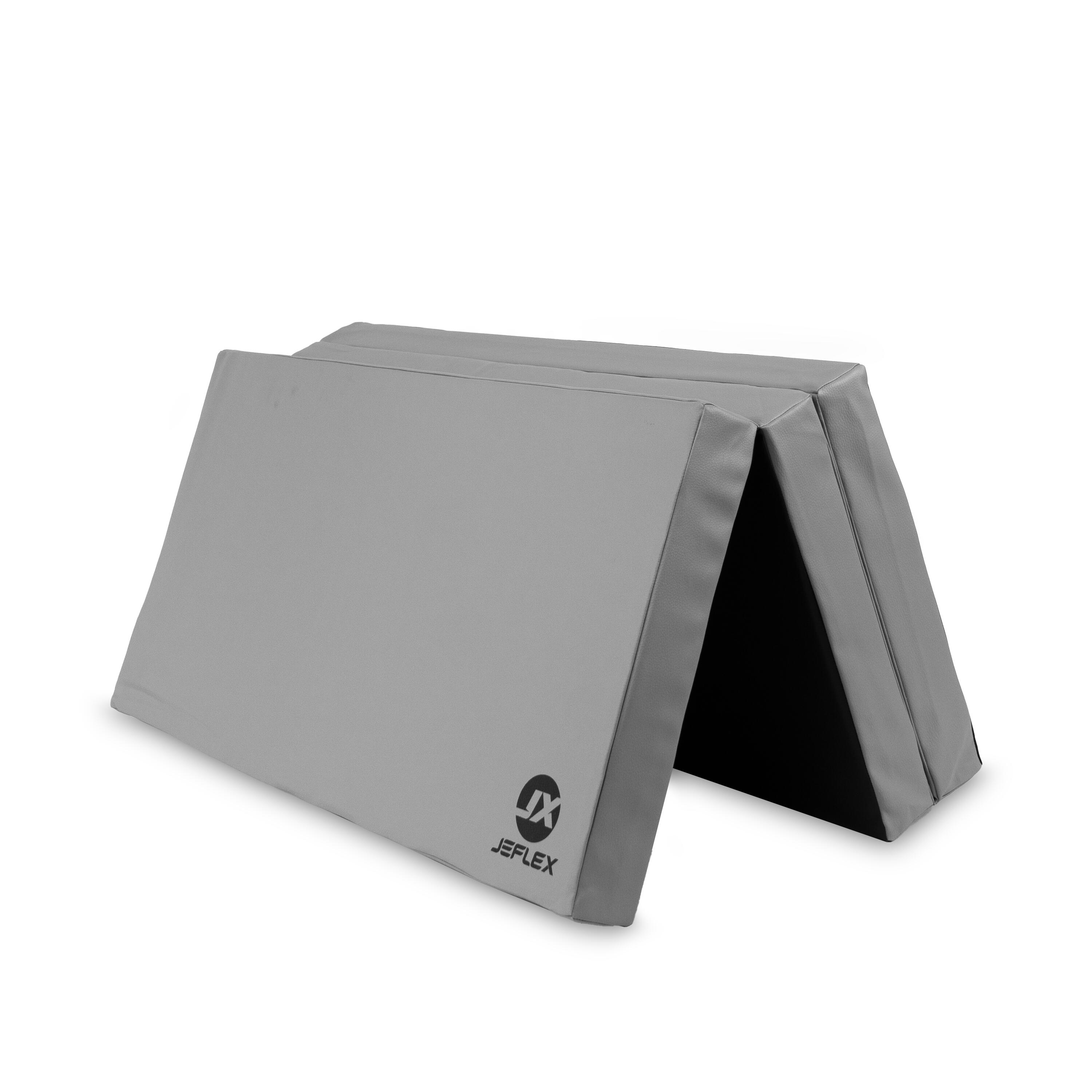 Tapete desportivo 150 x 100 x 8 cm cinza/preto, tapete de espuma dobrável Jeflex 2/7