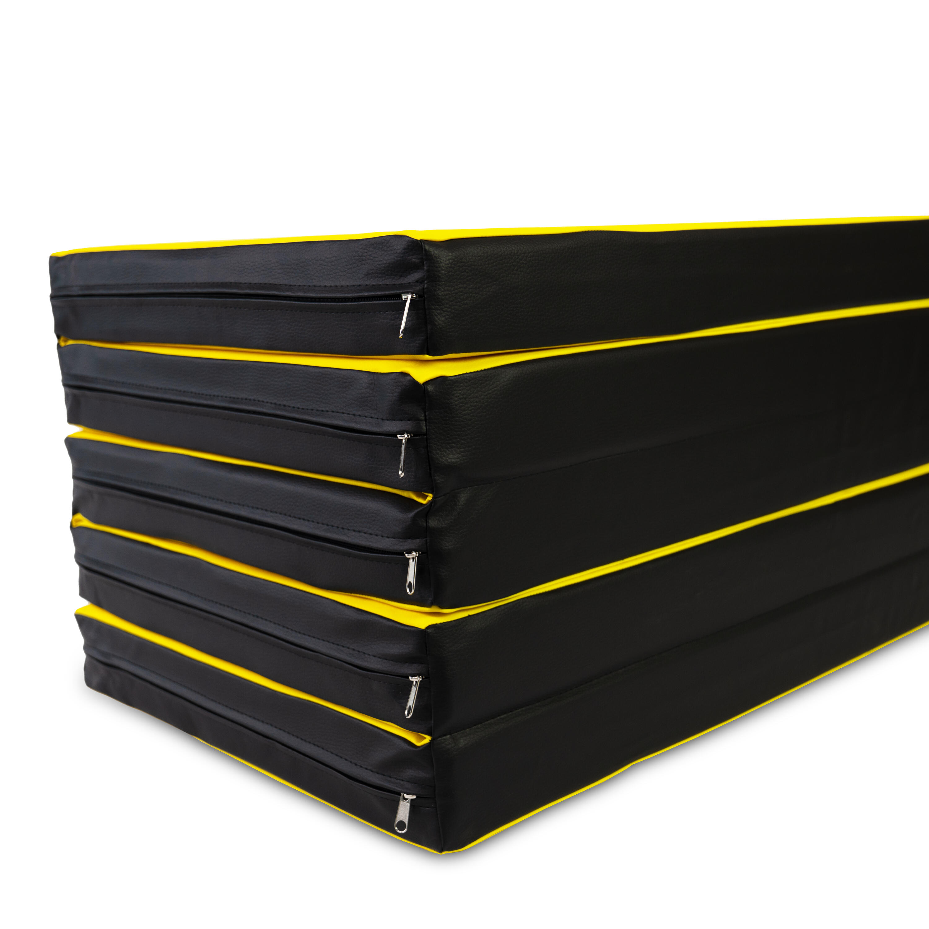 Tapis de gymnastique 250 x 100 x 8 cm, jaune/noir, pliable, Jeflex. 5/7