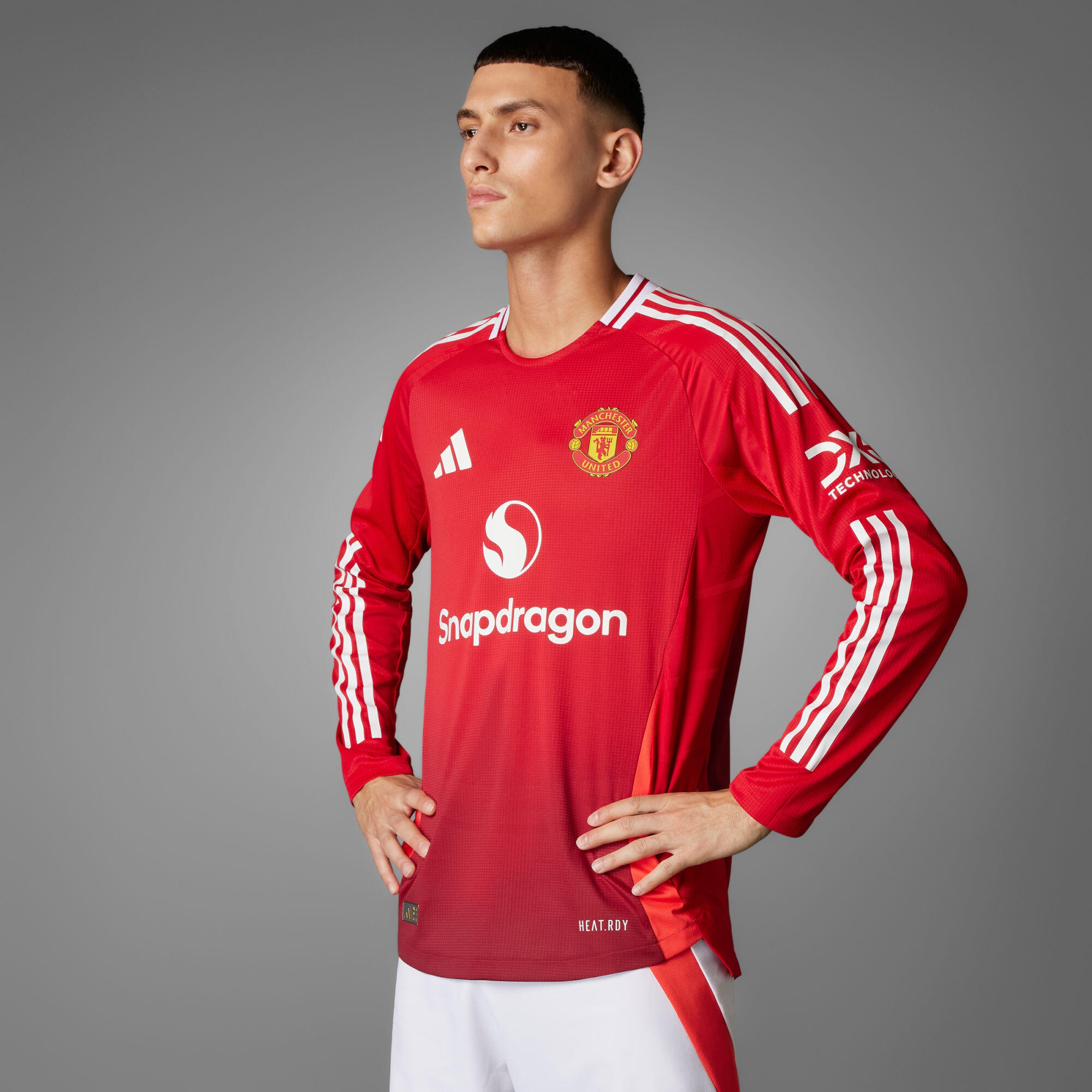 Camisola Principal Oficial de Manga Comprida 24/25 do Manchester United 3/7