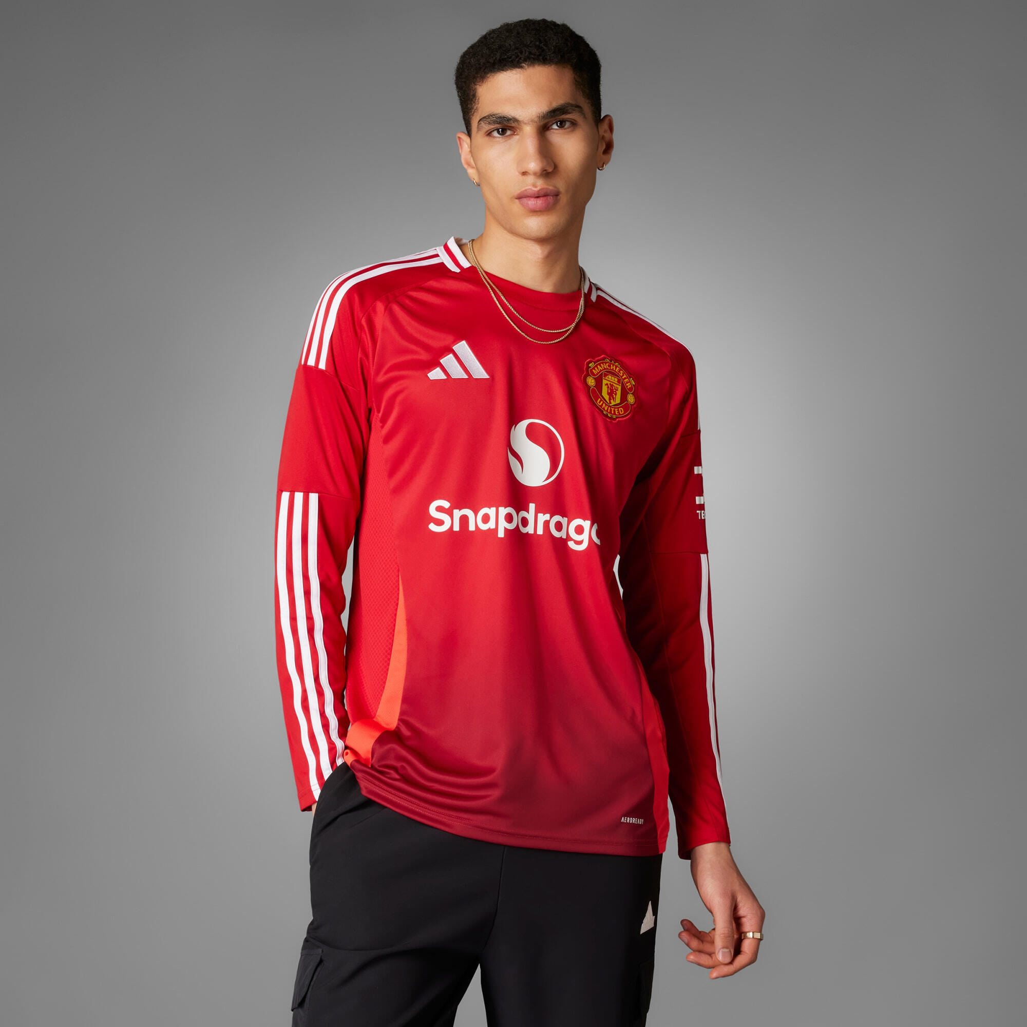 Manchester United 24/25 Thuisshirt met Lange Mouwen 3/7