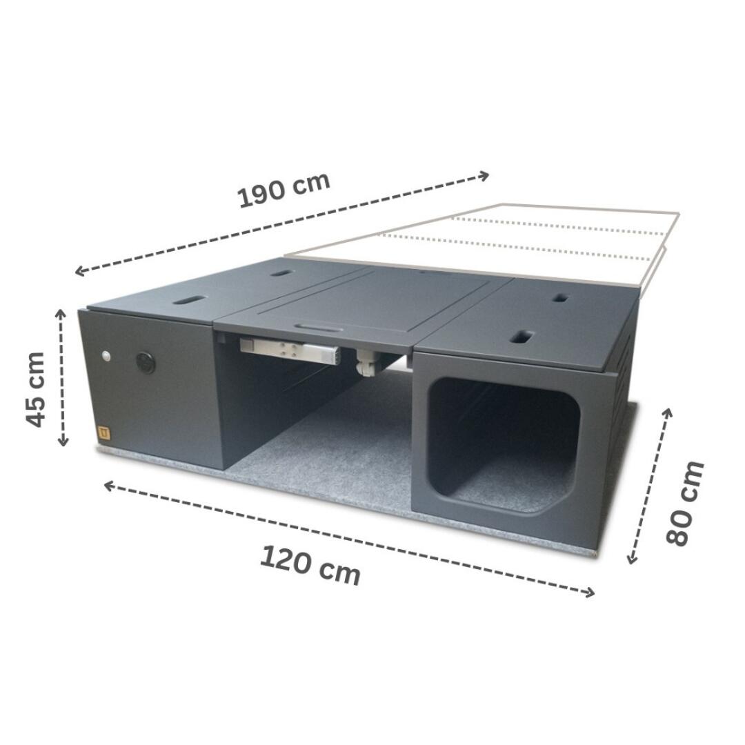 Mueble Camper MOKUZAI Negro 75x120x45cm 5/7