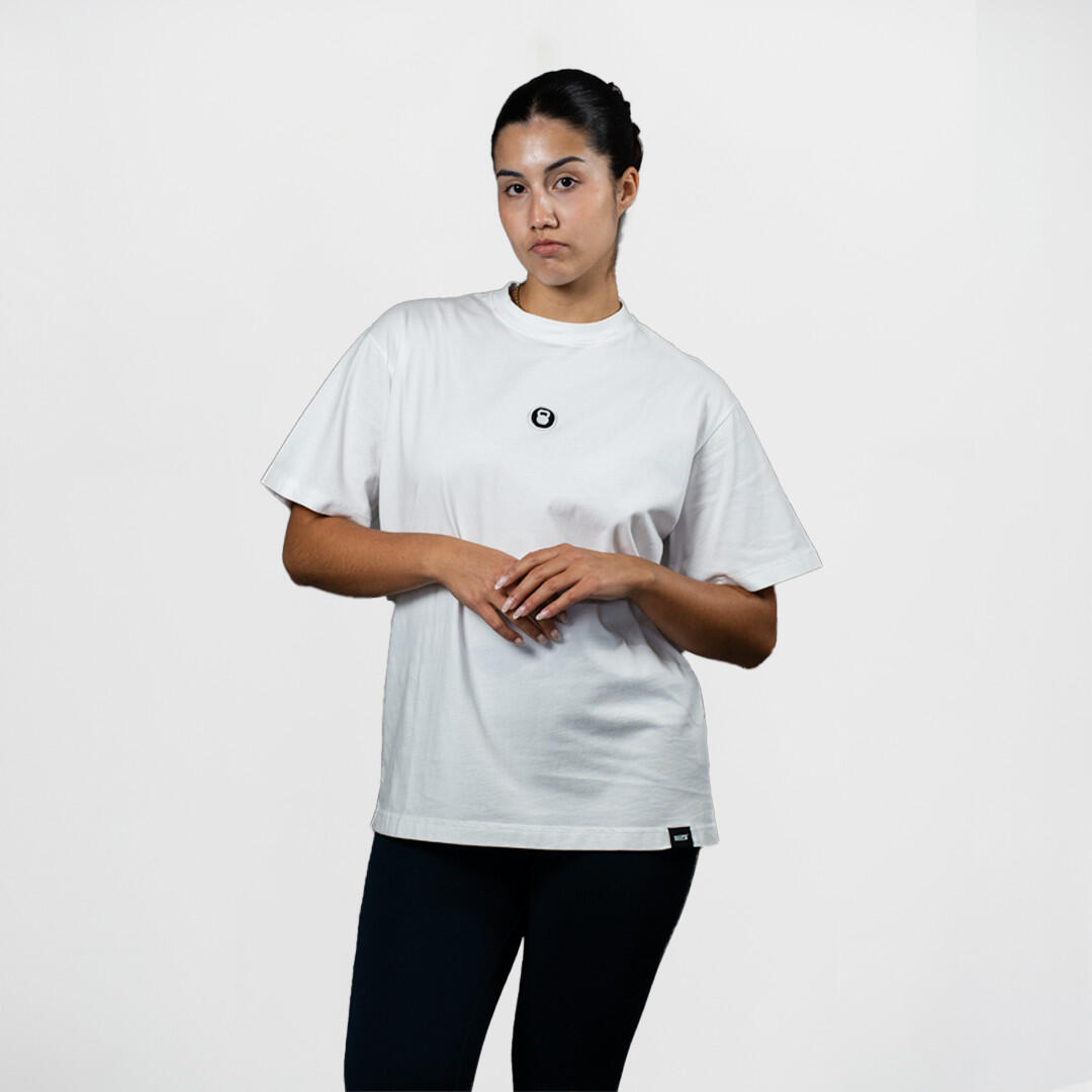 Camiseta blanca con kettlebell patch - L 4/4