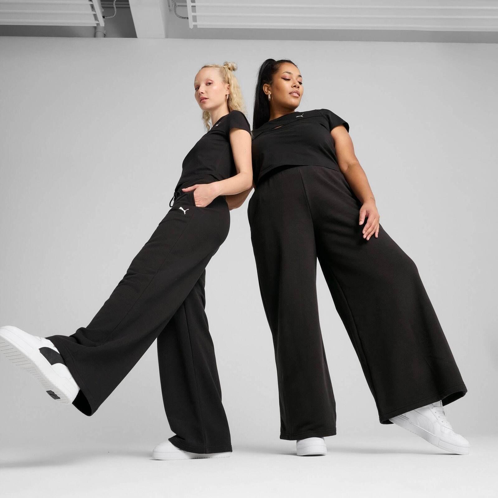 Spodnie damskie Puma Wardrobe Ess Relaxed Wide Leg Sweatpants 3/7