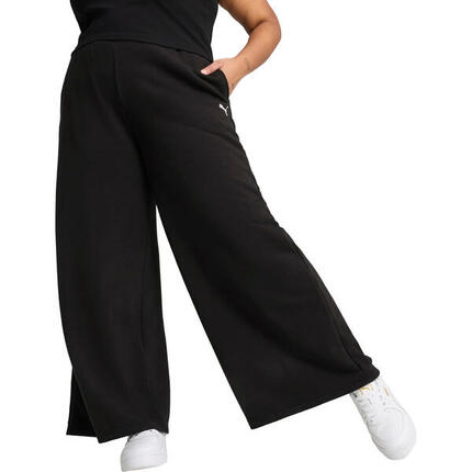 Hose Puma Wardrobe Ess Relaxed Wide Leg Sweatpants, Schwarz, Damen