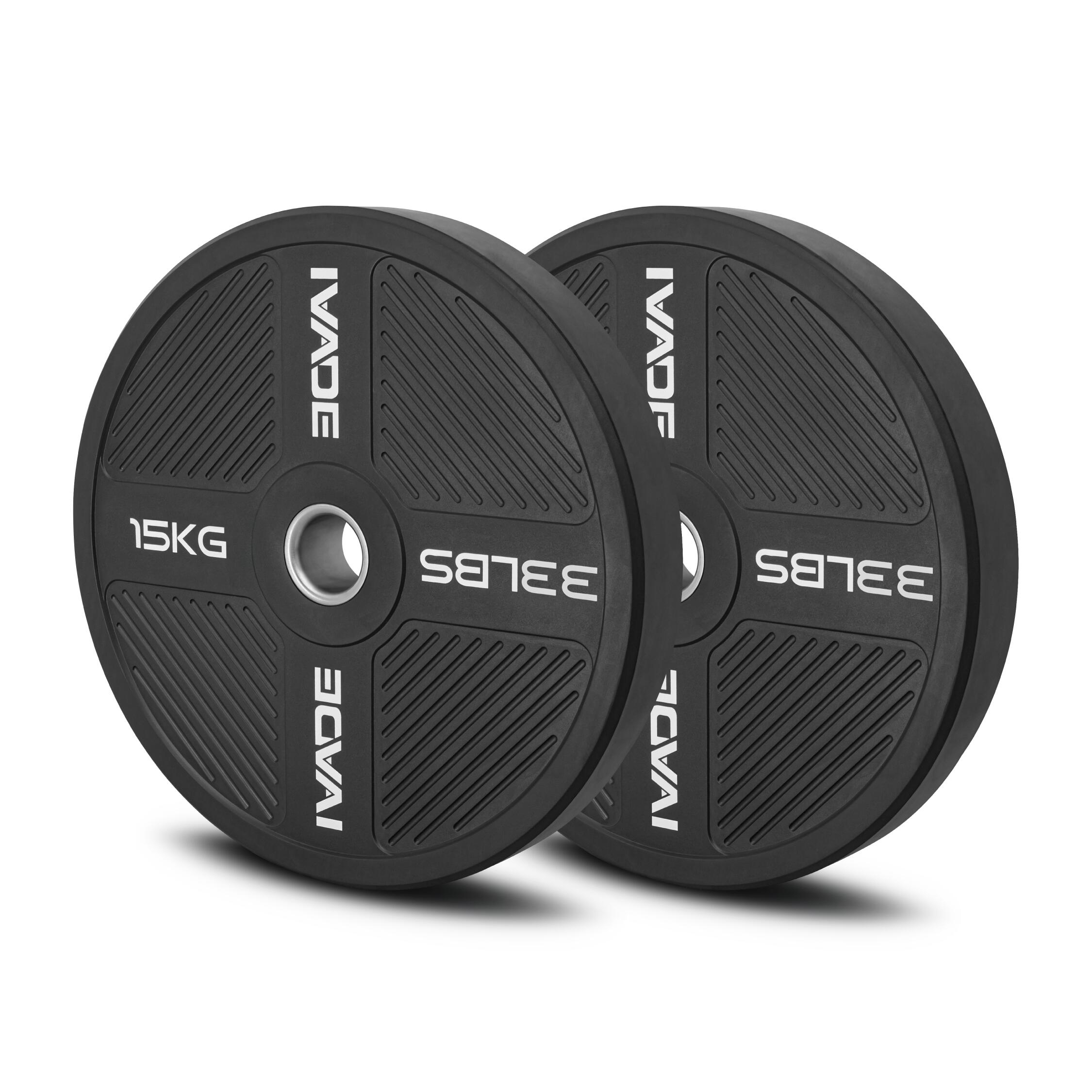 15KG x2 Bumper Plates (2-Inch Hole) Model MD1056 - IRONTEC