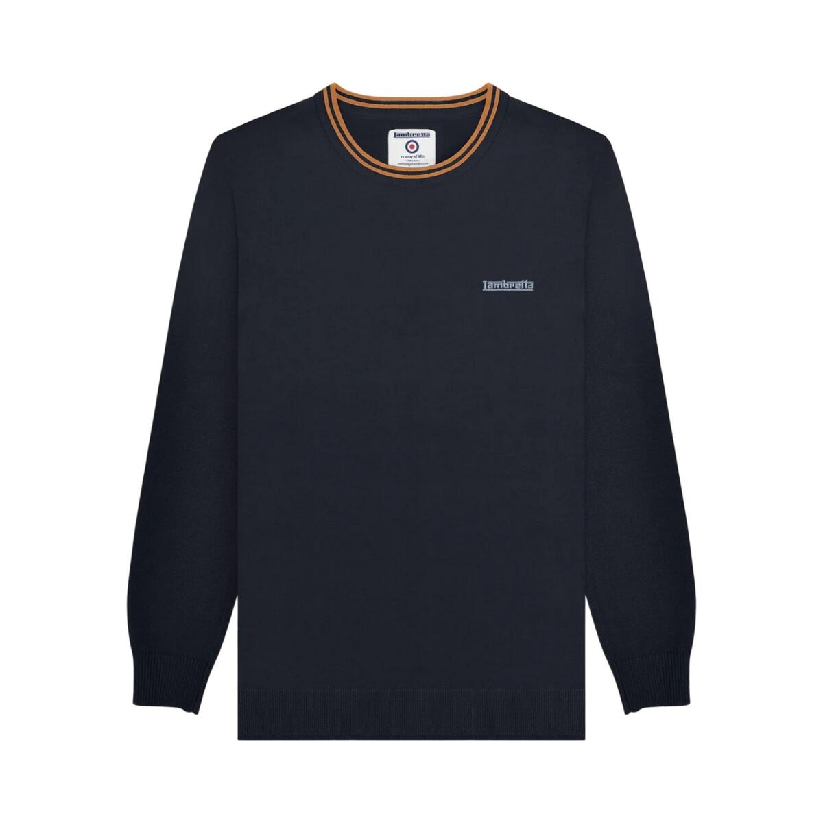 Lambretta Mens Tipped Knitted Jumper
