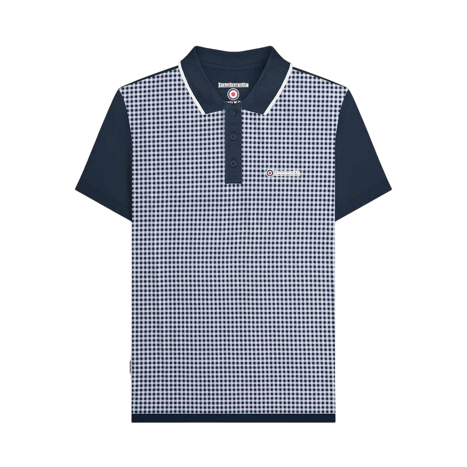 Lambretta Mens Gingham Polo Shirt