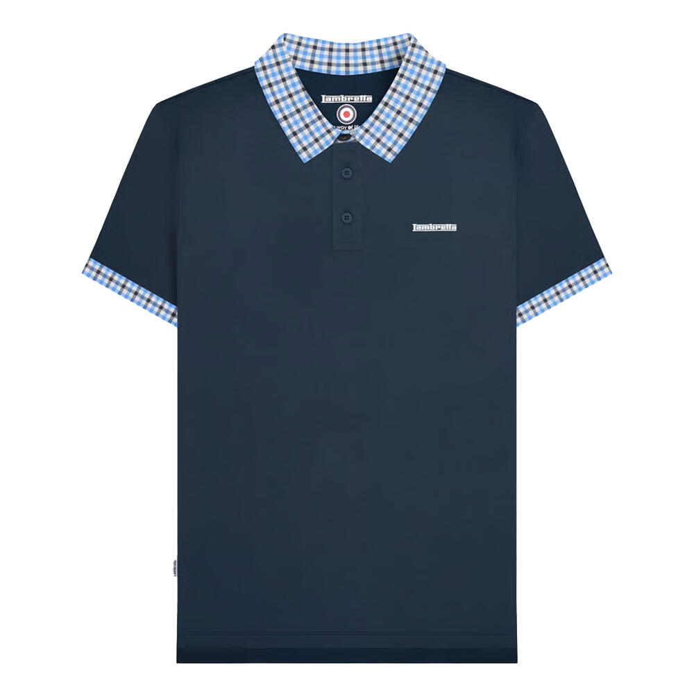 Lambretta Mens Gingham Big & Tall Polo Shirt