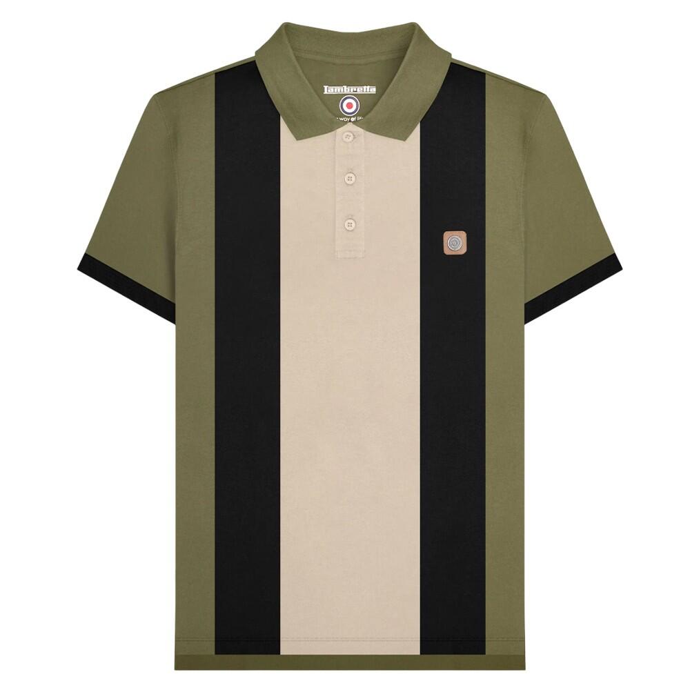 Lambretta Mens Contrast Panel Vintage Polo Shirt