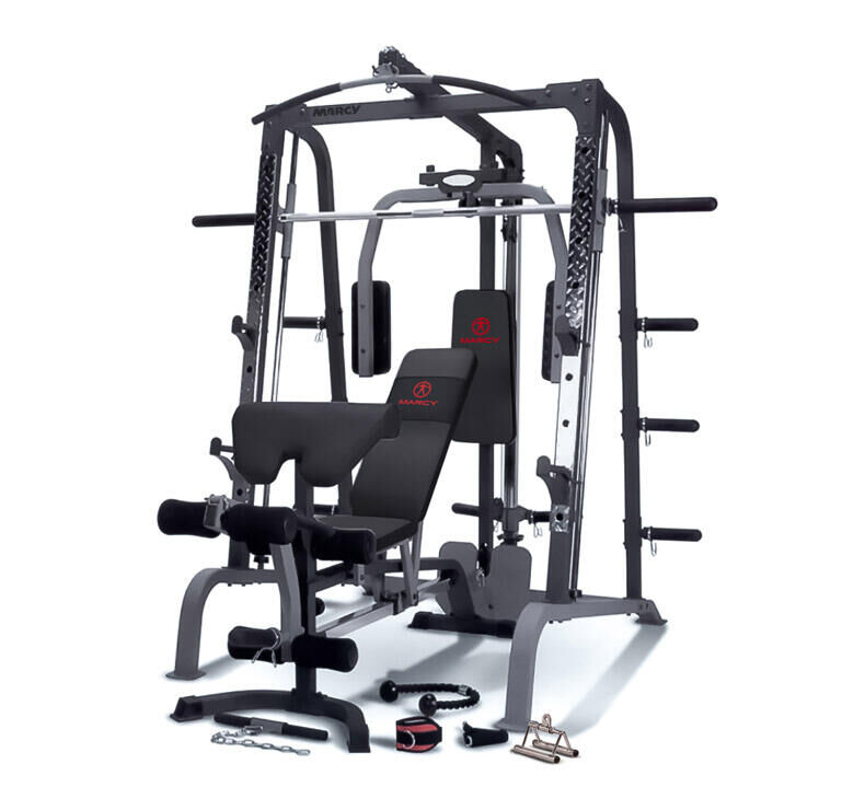 MARCY MARCY SM4000 DELUXE SMITH MACHINE HOME GYM WITH WEIGHT BENCH