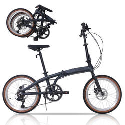 Vélo pliant RCB GK4 20" aluminium, 7 vitesses, freins à disque, 12 ans+