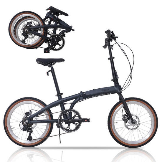 Składany rower 20" RCB GK4, aluminiowa rama, 7 biegów, hamulce tarczowe, 12+