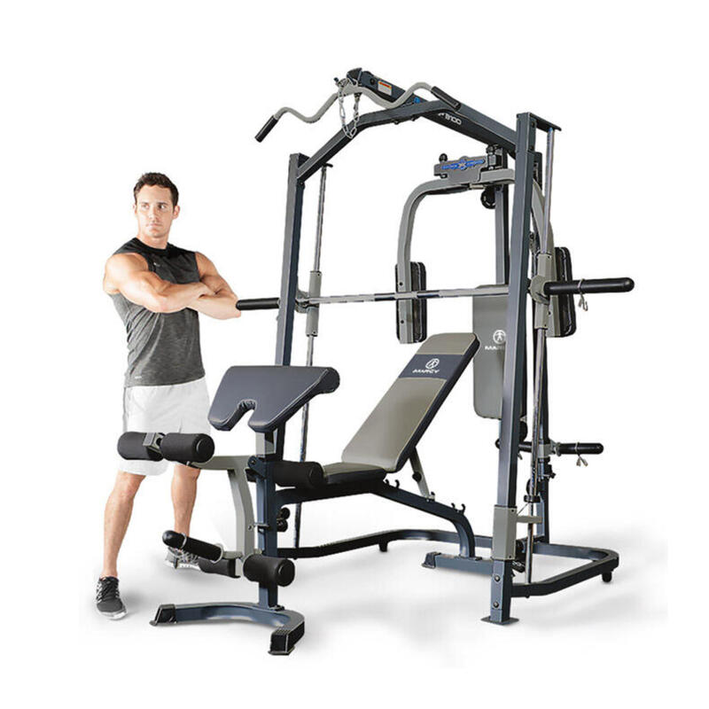 MP3100 Smith Machine en Bank - ondersteunt 135kg - 25 en 50mm schijven