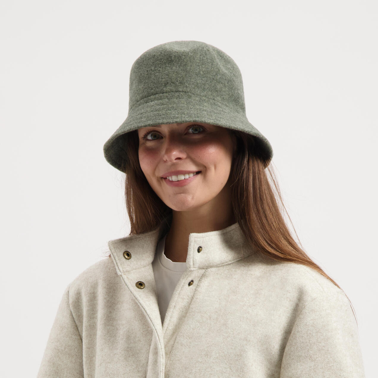 Mignon Dames - Bucket Hat - Wolmix -Groen 4/4