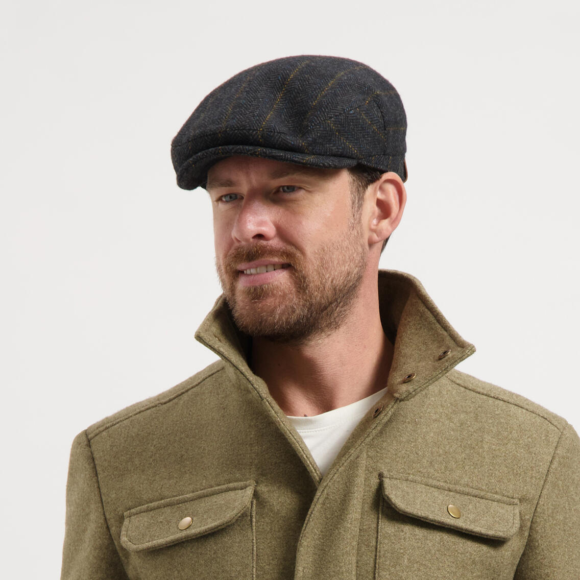 Wells Hommes - Casquette - Mélange de laine - Bleu marine 4/4