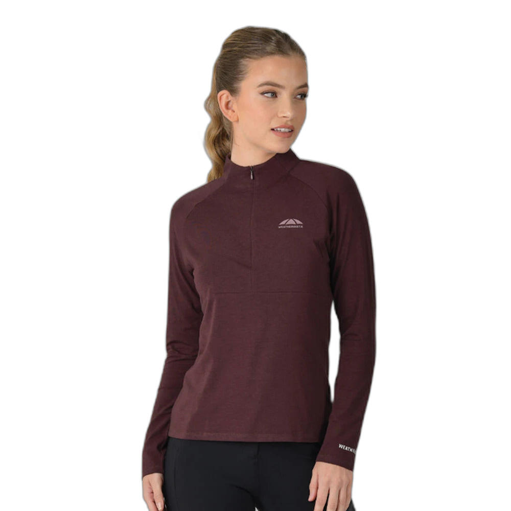 Weatherbeeta - Maillot Équitation Femme Weatherbeeta Bamboo - Maillot Manches Longues - Rouge|violet - Decathlon