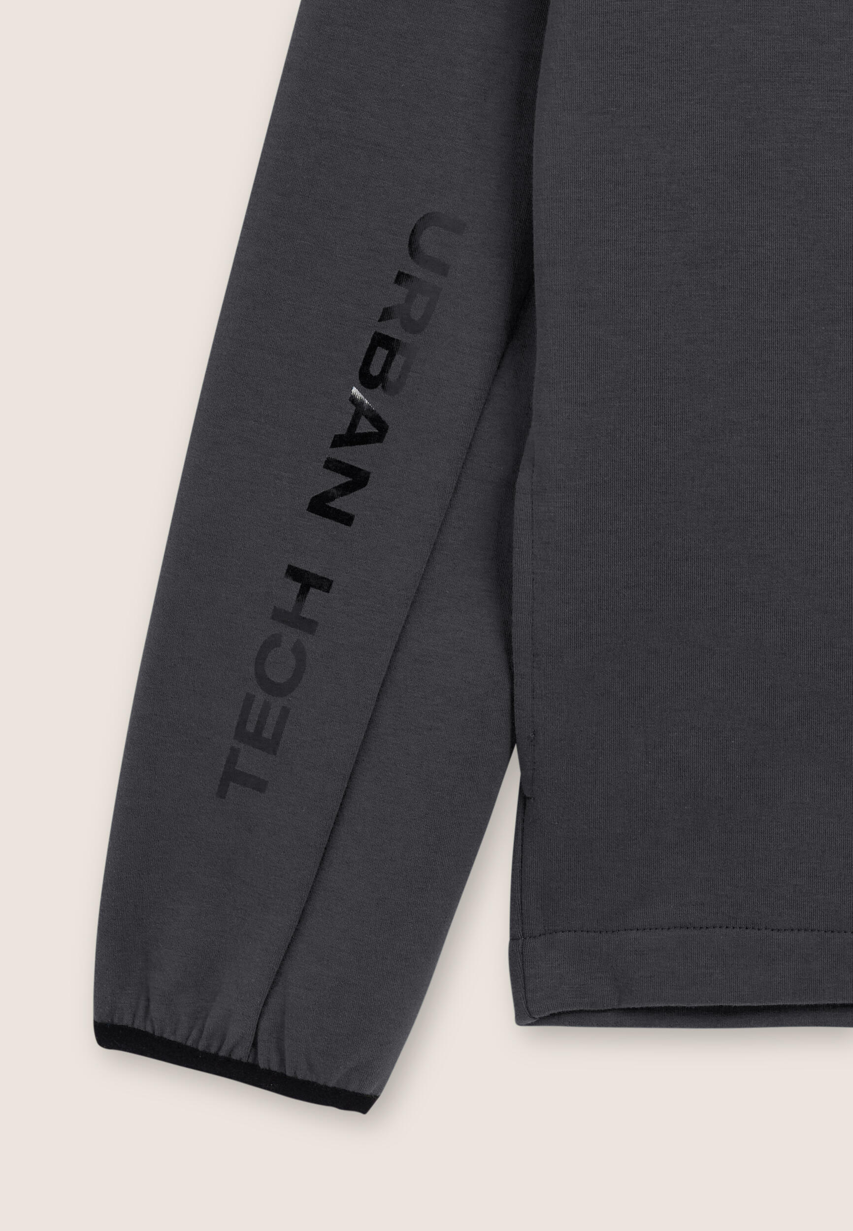 Sweat-shirt à fermeture à glissière avec capuche et bords en jacquard 3/3