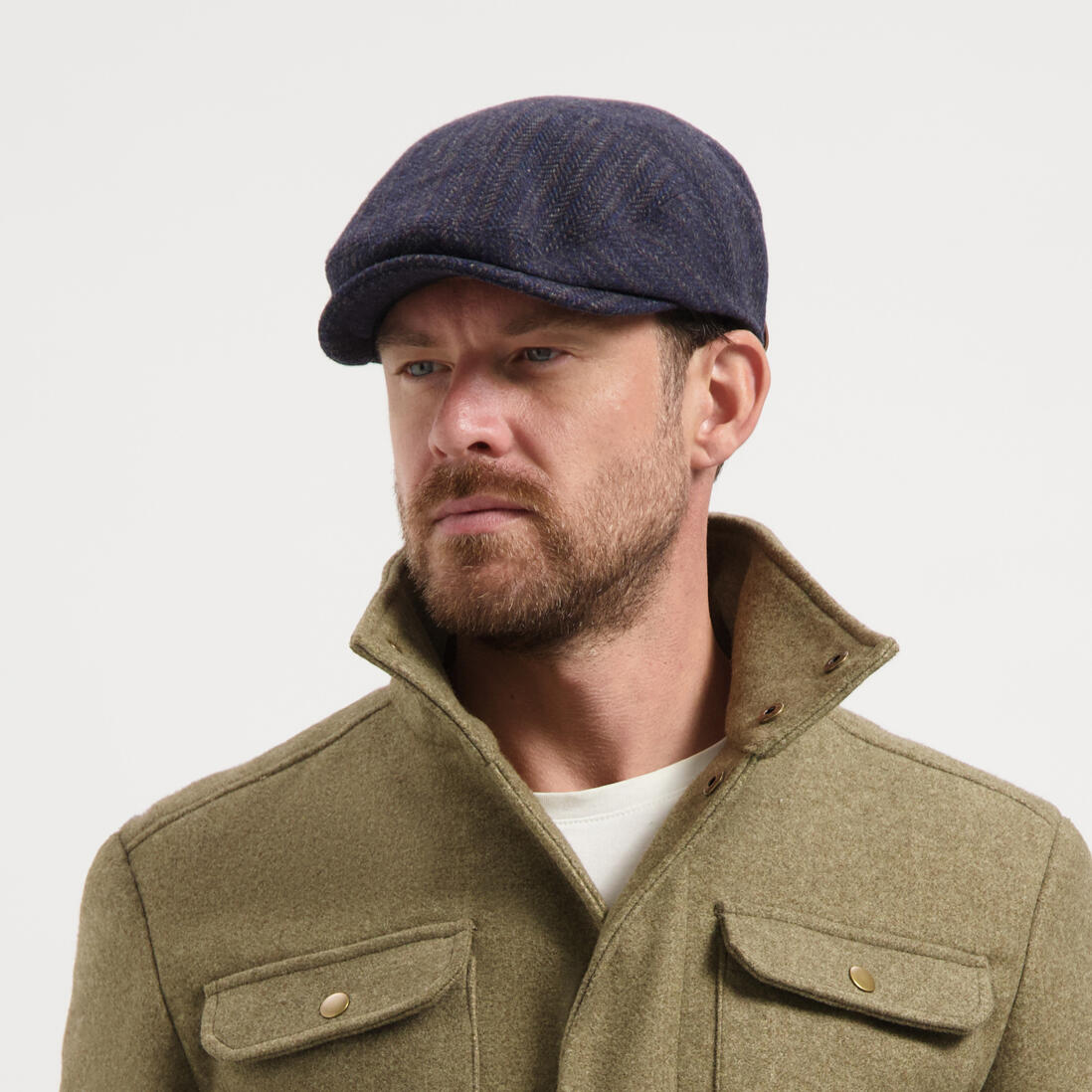 Wem Hommes - Casquette plate - Mélange de laine - Bleu marine 4/4