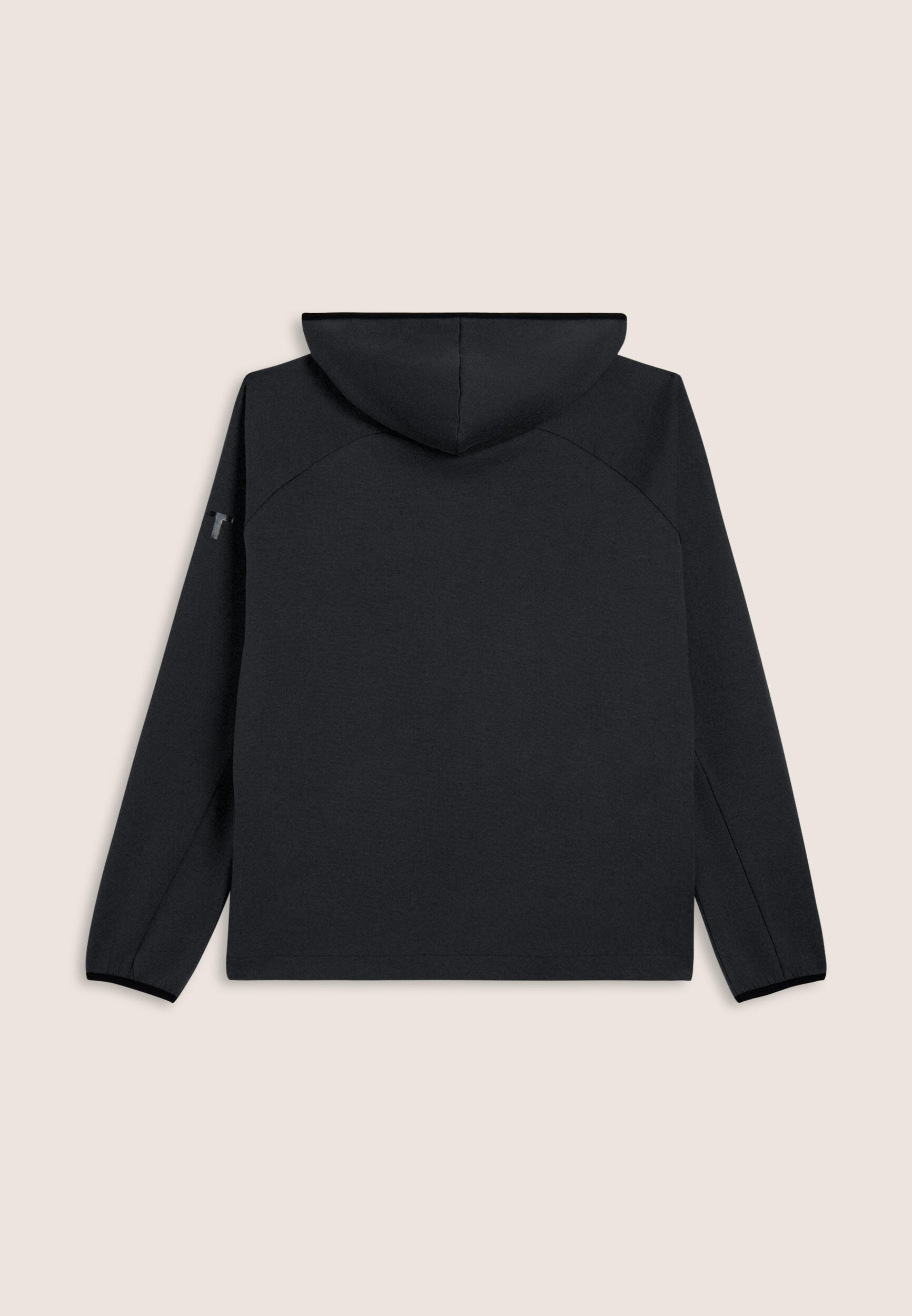 Felpa full zip con cappuccio e bordi in jacquard 2/3
