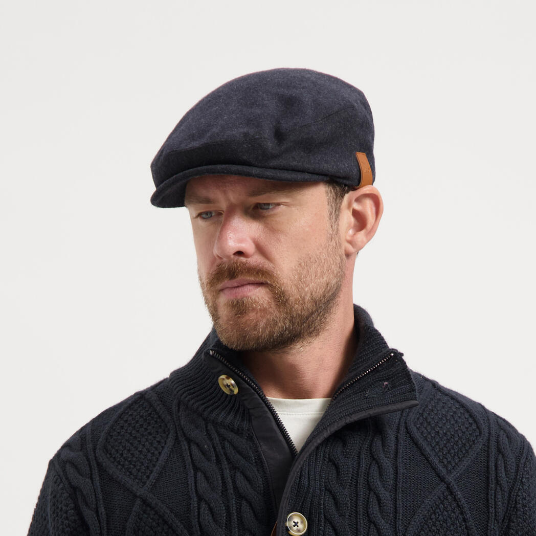 Tod Hommes - Casquette plate - Mélange de laine - Bleu marine 4/4