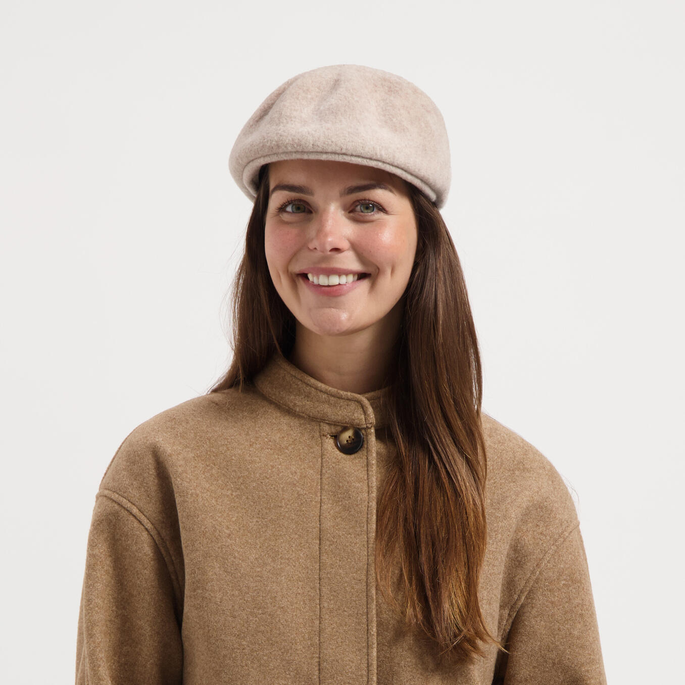 Milton Dames - Flatcap - Wolmix - Zand 4/4
