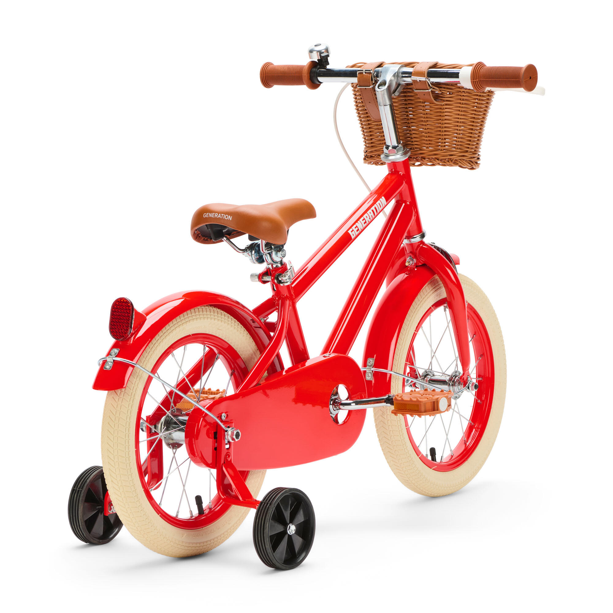 Generation Retro 14 pulgadas Rojo – Bicicleta infantil con cesta 3/4