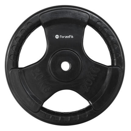 IVOL Gewichtsscheibe – Kurzhantelgewichte – 1 x 20 kg – 30 mm – Gummi