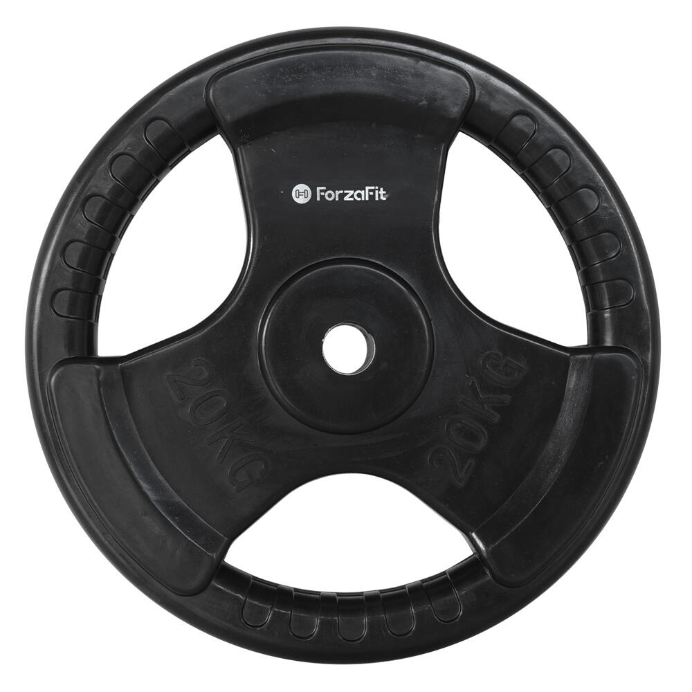 Ivol - Disque De Poids Ivol - Haltère - 1 X 20 Kg - 30 Mm - Caoutchouc - Poids De Musculation - Noir - 20 Kg - Decathlon