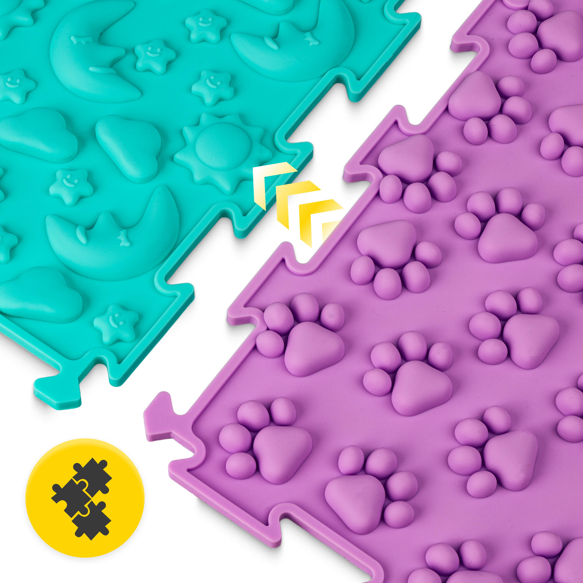 Sensorik-Puzzle-Matte 4er Set 24x24x1 cm Massage Kinder Barfußpfad 4FIZJO 7/7