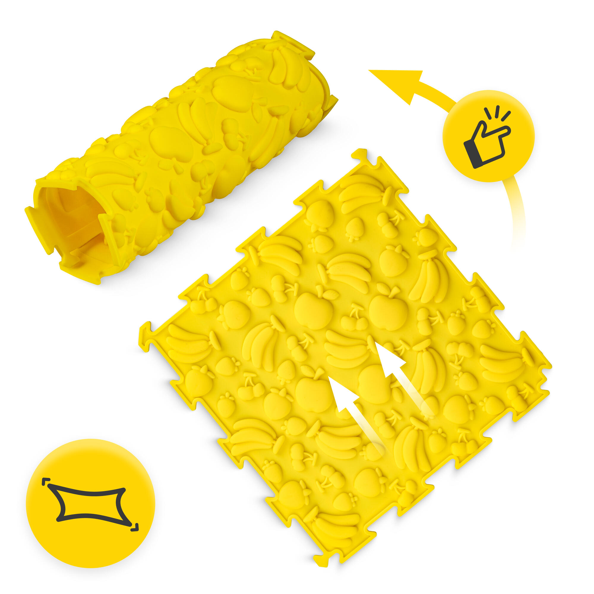 Sensorik-Puzzle-Matte 4er Set 24x24x1 cm Massage Kinder Barfußpfad 4FIZJO 4/7